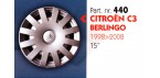Borchia copri ruota per CITROEN C3-BERLINGO misura 15" Copricerchi Copriruota