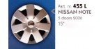 Borchia copri ruota per NISSAN NOTE misura 15"