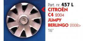 Borchia copri ruota per CITROEN C4-JUMPY-BERLINGO misura 16" Copricerchi Copriruota
