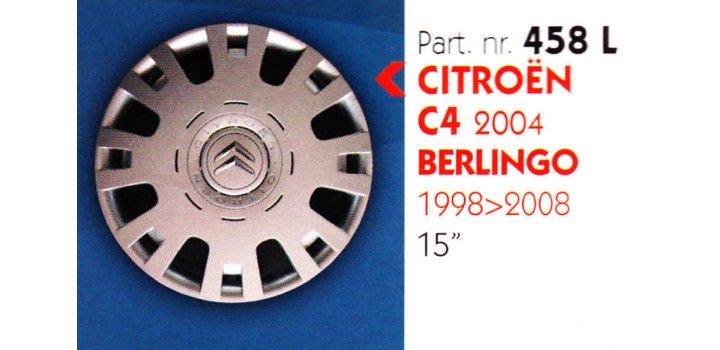 Borchia copri ruota per CITROEN C4-BERLINGO misura 15" Copricerchi Copriruota