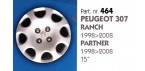 Borchia copri ruota per PEUGEOT 307-RANCH-PARTNER misura 15"