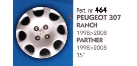 Borchia copri ruota per PEUGEOT 307-RANCH-PARTNER misura 15"