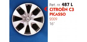 Borchia copri ruota per CITROEN C3-PICASSO misura 16" Copricerchi Copriruota