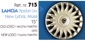 Borchia copri ruota per LANCIA YPSILON misura 15"