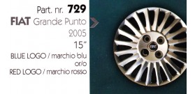 Borchia copri ruota per FIAT GRANDE PUNTO misura 15"