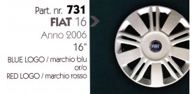 Borchia copri ruota per FIAT 16 misura 16" Copricerchi Copriruota